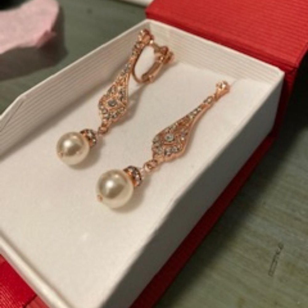 Swarovski Pearl Clip-on Bridal Earrings